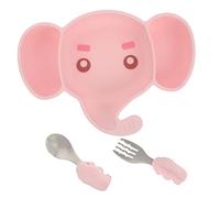 Toddmomy 1 Set Cartoon Silicone Suction Bowl with Fork Spoon Weaning Plate Capacity for Balanced Diet Easy Scooping Comfortable Grip for Independent Eating