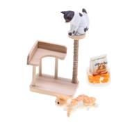 Toddmomy 1 Set Cat Crawler Model Miniature Dollhouse Cat Tower Adorable Small Simulation Figurine Animal Accessories Climber Tiny Cute Doll Houses Wooden