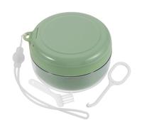 Toddmomy 1 Set Denture Bath Cup with Brush - Plastic Leakproof Retainer Case Holder - False Teeth & Brace Appliance Box with Mirror & Strainer Basket for Outdoor Travel