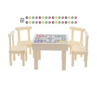 Toddmomy 1 Set Dollhouse Miniature Game Set: Flying Chess Board - Plastic Mini Tables And Chairs Toy - Playhouse Furniture Model Tiny Chess Game For Simulation Decor