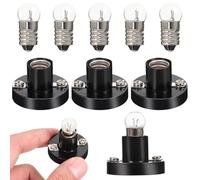 Toddmomy 1 Set E10 Lamp Holder with 1. 5v Mini Bulb, Screw Type Bulb Base for Physics Experiments & School Science Lab, Plastic Mini Light Socket for Students DIY Electrical Circuit Projects