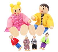 Toddmomy 1 Set Family Dolls Tiny Wooden Human Figures for Role Play for Imaginative Play Safe and Comfortable Material for Storytelling and Classroom Activities