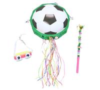 Toddmomy 1 set Football Party Pinata Set Sports Themed Birthday Hanging Pinata with Stick Blindfold Decorations for Kids Party Favors Celebration Fun