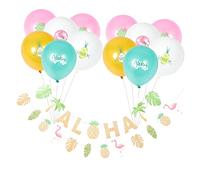 Toddmomy 1 Set Hawaii Party Decoration of Pineapple Coconut Tree Latex Balloons with Aloha Banner for Indoor Outdoor Celebrations for Birthdays Summer Parties and Unique Photo Backdrops