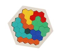 Toddmomy 1 Set Hexagon Wooden Puzzles for Educational Brain Teasers Early Learning Jigsaw Logic Develops Imagination and Creativity Safe Water Based Style