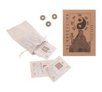 Toddmomy 1 Set I Ching Divination Kit with Hexagram Cards Feng Shui Interpretation Guide Ancient Chinese Coins Unique Decorative Item for Wisdom and Cultural Insight
