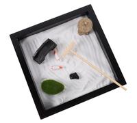 Toddmomy 1 Set Japanese Zen Garden Kit Mini Decorative Sandbox for Home and Office Meditation Relaxing Micro Landscape Ornament for Friends and Family