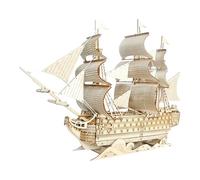 Toddmomy 1 Set Model Ship 3d Puzzles For Adults - Wood Boat Model Kit For Adults - Diy Wooden Antique Sailing Ship Puzzle Tabletop Decorative Ornament