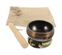 Toddmomy 1 Set Tibetan Singing Bowl Copper Meditation Sound Bowl with Mallet for Yoga Healing and Mindfulness Diameter for Home Decor and Peaceful Atmosphere Random Color