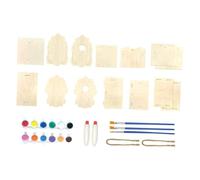 Toddmomy 1 Set Unfinished Birdhouse Kit with Wind Chime Pendant DIY Painting Craft for Indoor Outdoor Decor Easy Assembly Creative Fun Promotes Teamwork and Imagination
