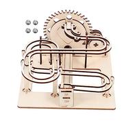 Toddmomy 1 Set Wooden Marble Run Puzzle Hand Cranking Bead Maze Stem Educational Game for Safe Enhances Hand Eye Coordination
