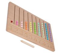 Toddmomy 1 set Wooden Montessori Number Tracing Board with Rainbow Beads Educational Counting Aid for Color Cognition Fun Learning Tool for Years Old