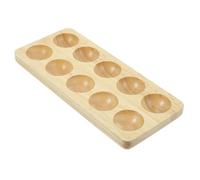 Toddmomy 10-egg Solid Wood Storage Tray Household Wooden Egg Holder for Refrigerator and Desktop Egg Organizer Natural Wood for Kitchen and Tabletop Use
