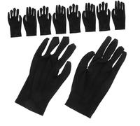 Toddmomy 10 Pairs Breathable Black Formal Gloves with Three-rib Design for Jewelry Handling and Craftwork Comfortable Flexible Nylon Protective Gloves for Daily Use and Performance