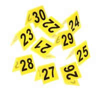 Toddmomy 10 pcs Acrylic Triangle Number Crime Scene Markers Evidence Table Signs for Mystery Party Decorations and Clue Game Accessories