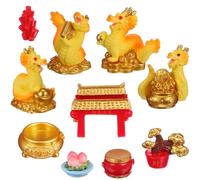 Toddmomy 10 Pcs Chinese Zodiac Dragon Figurines Miniature Dragon Adornment Year of The Dragon Statue Chinese New Year Ornament