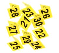 Toddmomy 10 Pcs Triangle Number Marker Number Evidence Markers Table Sign Portable Practical Acrylic with Bright Yellow and Black Simple and Delicate Design for Crime Scene and Theme Party