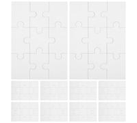 Toddmomy 10 Sheets DIY Blank Jigsaw Puzzle Pieces Craft Puzzle Drawing and Coloring for Home School Travel Entertainment