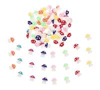 Toddmomy 100pcs Mini Resin Mushroom Figurines Garden Ornament for Lawn Micro Landscape and Dollhouse Decoration Cartoon Style Mixed Colors for Indoor and Outdoor Use