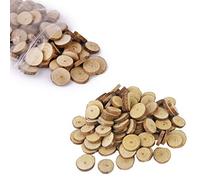 Toddmomy 100pcs Natural Wood Slices Craft Unfinished Wood Kit Wooden Discs for DIY Arts and Crafts Christmas Ornaments Wedding Decoration 1-3CM