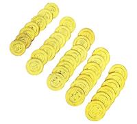 Toddmomy 100Pcs Plastic Pirate Coins Fun Pirate Party Decorations Treasure Hunt for Birthdays and Themed Events Great for Favor Bags and Table Decor