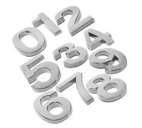 Toddmomy 10Pcs 3D Silver Grey Door Number Stickers 5Cm Self-Adhesive for Hotel Room and Mailbox Outdoor Address