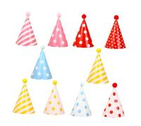 Toddmomy 10Pcs Birthday Party Hats Fun Pom Poms Cone Headwear for Adults Celebrations Comfortable Creative DIY Decor for Family Friendly Events