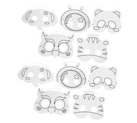Toddmomy 10pcs Blank DIY Paper Masks Animal Shaped Coloring Masks for Masquerade Art Class Halloween Party Props Inspire Creativity and Self Expression