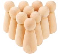 Toddmomy 10Pcs DIY Wooden Peg Dolls 2.32 Inch Blank Cake Toppers Wedding Party Decoration Natural Wooden Crafts Unfinished Angel Figures, Khaki Color, 5. 9cm