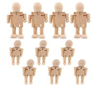 Toddmomy 10pcs DIY Wooden Peg Dolls - Peg Dolls Unfinished Paintable Wood People for Teens for Crafting and Play Graffiti Painting