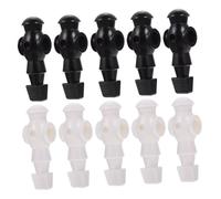 Toddmomy 10Pcs Foosball Athletes Dolls Replacement Parts for Table Football Resin Soccer Players Lightweight and Smooth Surface Black and White for Foosball Machine