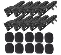 Toddmomy 10Pcs Microphone Lapel Clip Set Iron Radio Mic Clip Lightweight Easy to Carry with 10Pcs Covers for Shows and Online Chatting