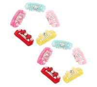 Toddmomy 10pcs Mini Pet Hair Clips for Dogs and Cats Cute Snap Bow Pins with Polyester and Plastic Flexible Animal Hair Claws for Stray Control and Stylish Grooming Accessories