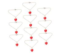 Toddmomy 10pcs Miniature Doll Necklace Heart Pendants Dress Up Jewelry for Little Pretend Play Roleplaying Accessories Party Favor