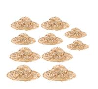 Toddmomy 10pcs Miniature Doll Straw Hats - Miniature Sombrero Hats Tiny Animal Doll Woven Cap Accessories Diy Craft Projects Dollhouse Decoration
