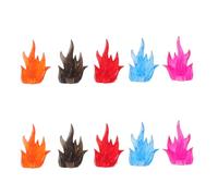 Toddmomy 10pcs Miniature Plastic Fire Model for DIY Flame Figurines Bright Colored Abs Craft Parts for Mini Town Fire Decor Compatible with Miniature Village Accessories for Creative Play