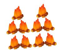 Toddmomy 10pcs Miniature Resin Campfire Models Fake Fire Bonfire Decorations for Micro Landscape DIY Crafts Party Garden Ornament