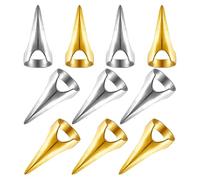 Toddmomy 10pcs Punk Style Hair Parting Rings Metal Finger Accessories for Braiding and Layering Gold and Silver Nail Design for Creative Hair Styling Home and Salon Use