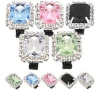 Toddmomy 10pcs Retro Shoe Charms Clip on Buckles Glass Decoration