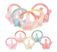 Toddmomy 10pcs Small Elastic Dog Hair Bands Pet Crown Hair Ornament for Puppies Cats Cute Sequin Design Suitable for Parties Birthdays Christmas Thanksgiving Decorative Pet Accessories