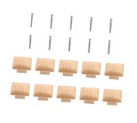 Toddmomy 10pcs Solid Wood Cabinet Knobs Square Drawer Handles Matte Finish Wooden Pulls for Kitchen Wardrobe Cupboard Doors Easy to Install