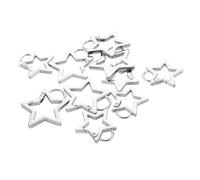 Toddmomy 10pcs Star Shape Spring Carabiner Keychain Metal Hanging Buckle Five Pointed Star Clips with Secure Spring Closure for Hiking Camping DIY Crafts Jewelry Making