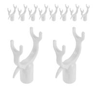 Toddmomy 10pcs Telescopic Clothes Fork Hook, Plastic U Shaped Extension | Beige Finish, Modern Minimalist Look, for Bedroom Balconies and Apartment Use, Anti Drop Design