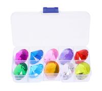 Toddmomy 10Pcs Treasure Gemstones Pirate Gems Diamond Gems with Storage Box for Treasure Games Table Scatter, Wedding, Arts& Crafts, Vase Fillers, Birthday Decorations Favor 3cm