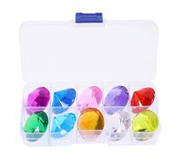 Toddmomy 10Pcs Treasure Gemstones Pirate Gems Diamond Gems with Storage Box for Treasure Games Table Scatter, Wedding, Arts& Crafts, Vase Fillers, Birthday Decorations Favor 3cm