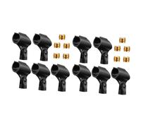Toddmomy 10pcs Wireless Microphone Clip Holder Adjustable Mic Stand Clips with Female Adapter Compatible with Rode and Lavalier Mics for Live Streaming and Recording