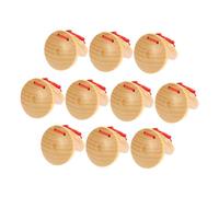 Toddmomy 10pcs Wooden Finger Castanets for Small Handheld Musical Instrument Preschool Percussion Orff Education Travel Friendly Rhythm Development Tool
