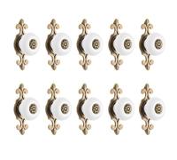 Toddmomy 10pcs Zinc Alloy Furniture Knobs Door Pulls for Kitchen Cabinet Wardrobe Drawer, Single Hole Retro Style in Antique Green and White, Suitable for Cupboards and Dressers