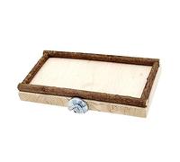 Toddmomy 10x20cm Wooden Parrot Jumping Board Toy Feeding Box Bird Playstand for Small Birds