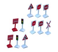 Toddmomy 11Pcs Mini Roadblocks Traffic Indicators Educational for Simulation Road Signs with Vivid Colors for Cognitive Development and Symbol Recognition Play